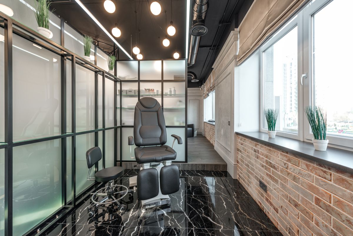 Pedicure room at a modern nail studio