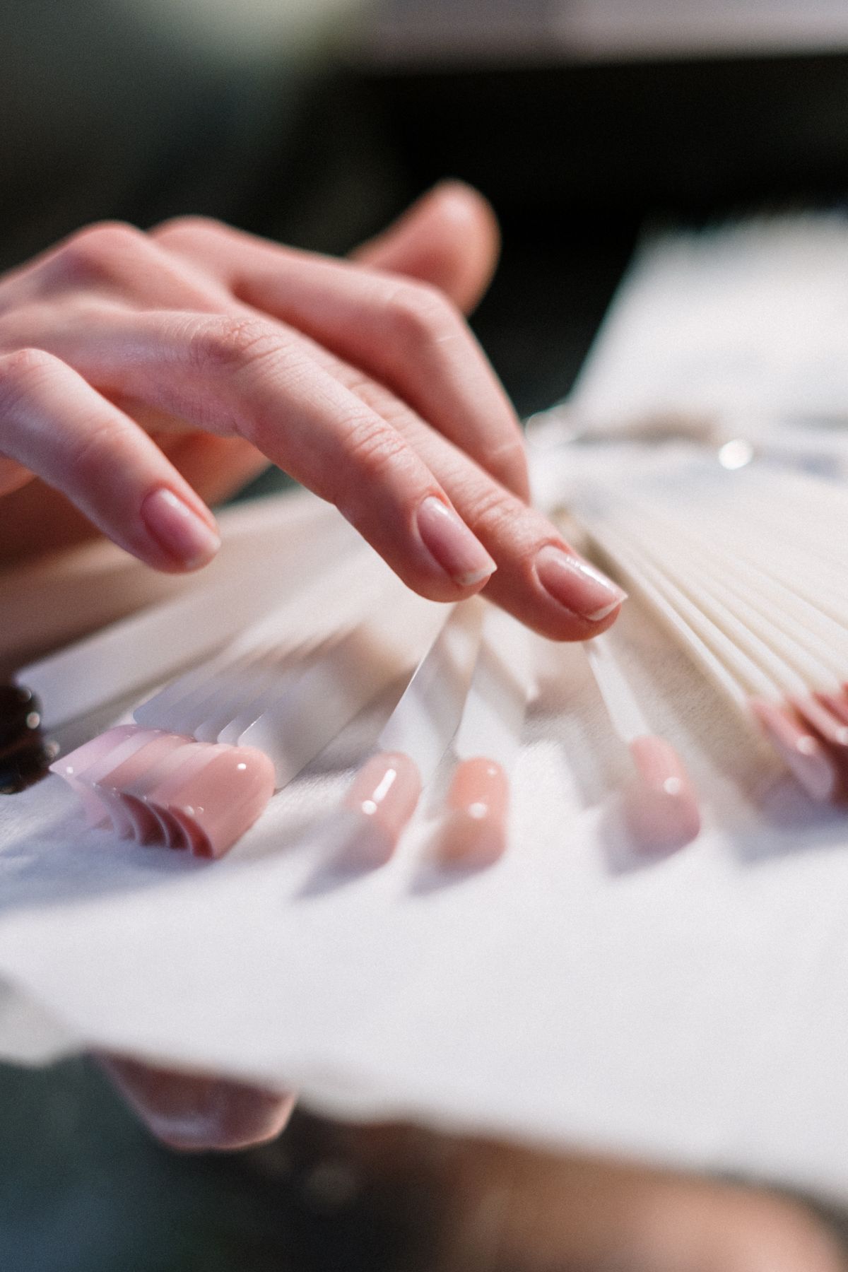 Choosing gel shades at Billion Nails Miami
